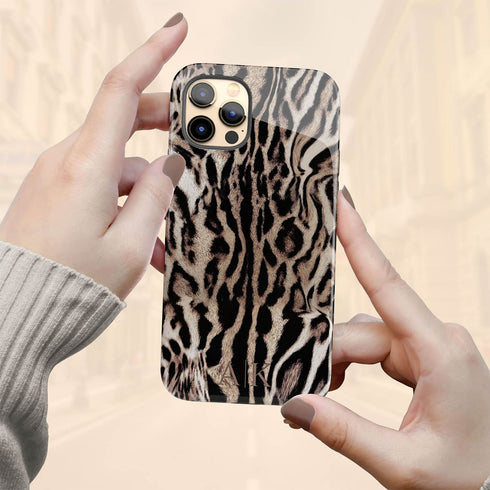 Custom Monogram Initials Chic Tiger iPhone Case